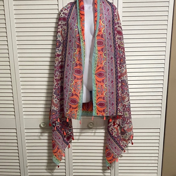Aldo Accessories - Aldo Colorful Bohemian Scarf with Tassels